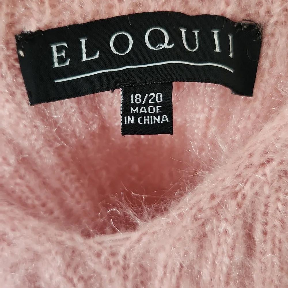 Eloquii Pink Cardigan‎ Tank Top Set Fuzzy - Picture 6 of 12